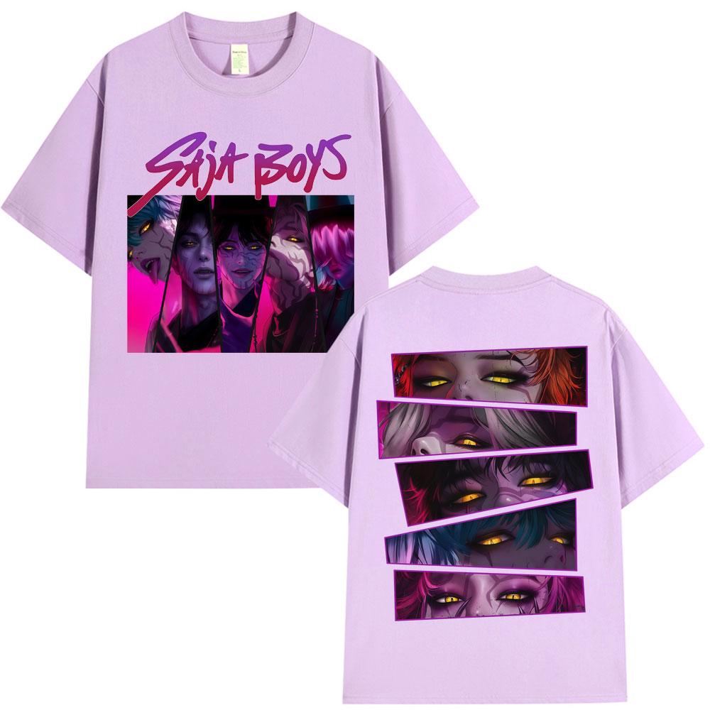 Kpop Movie Anime Demon Hunters Saja Boy Graphic T Shirt Fashion Vintage Manga Men Women T-shirts Oversized Casual Cotton T-shirt