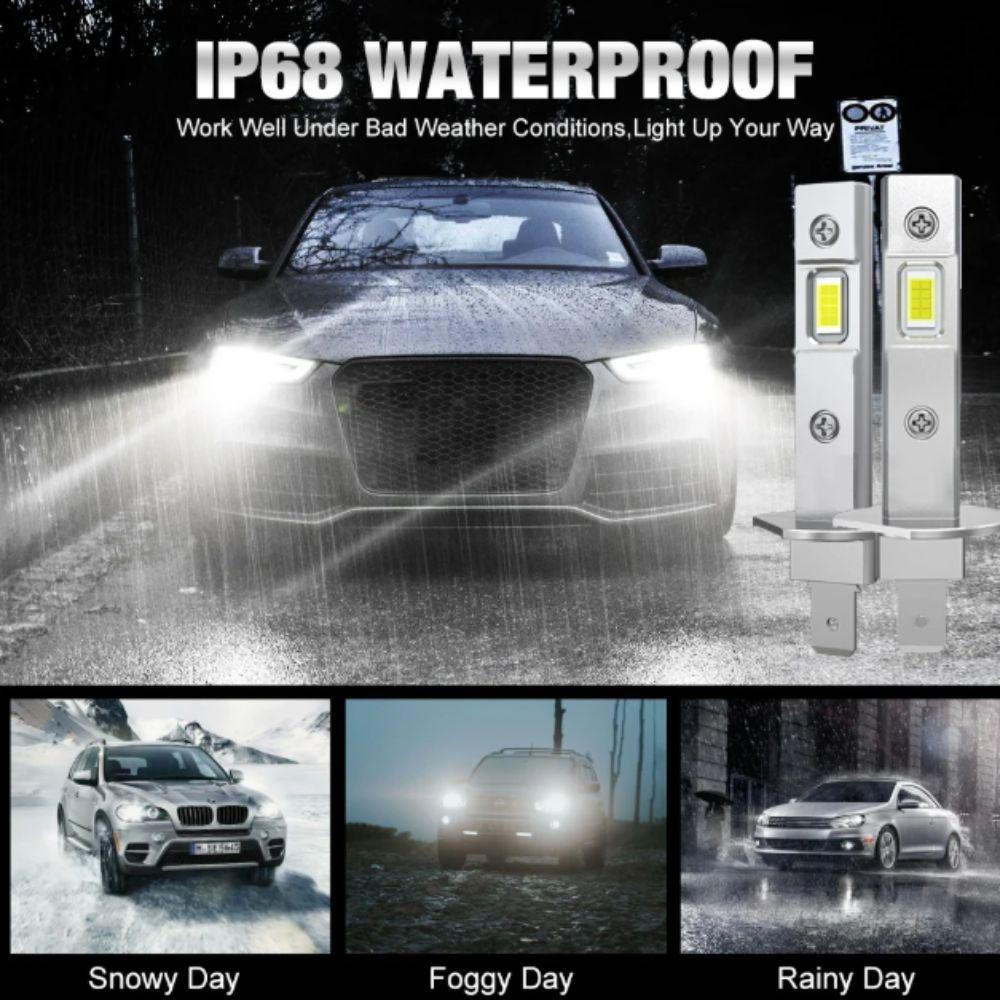 Aluminum Silver LED Headlight Super Bright Automobile Headlamp Fog Lamps Automobile Front