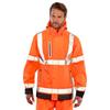 Result Genuine Recycled Men's Prism Hi-Vis Heavy Duty Hooded Jacket