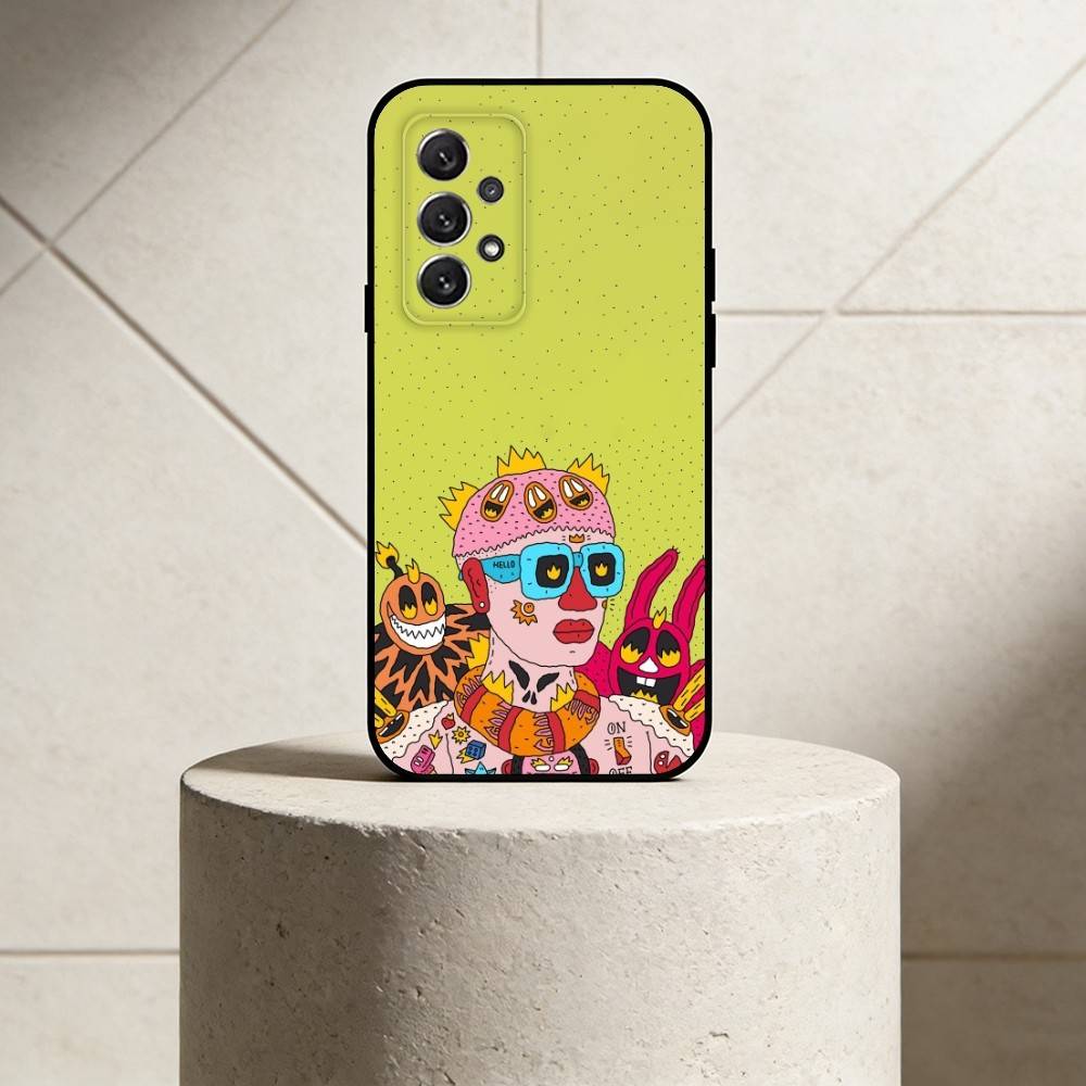 

O-Outsider Art phone Case For Samsung S25,24,21,22,23,30,Ultra,20,Plus,Fe,Lite,Note Soft Black Cover Samsung S26