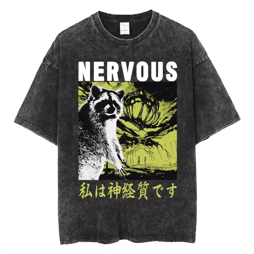 2026 New This Tshirt Presents a Japanese Style and Has a Vintage Washing Effect Making It Suitable for Men To Wear