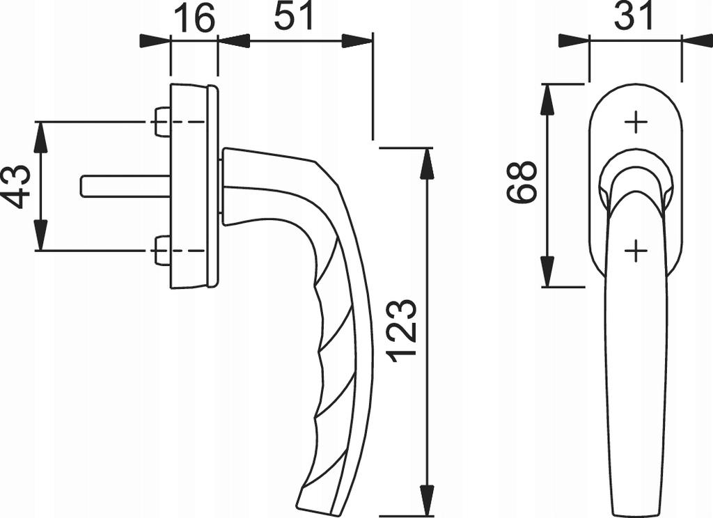 PVC Window Handle for Secustik Window, Dark Brown Color