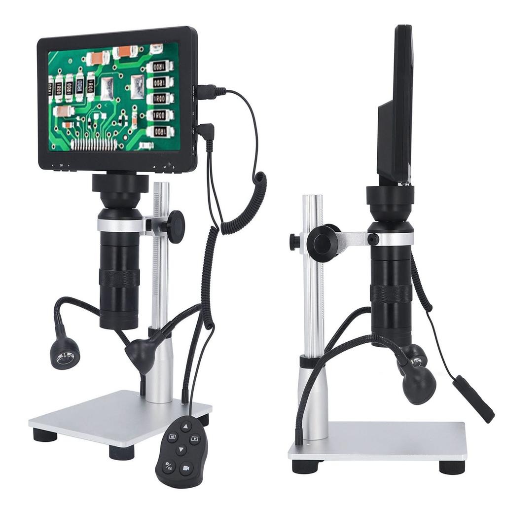 LCD Digital Microscope 1200X 1080P Video 12MP Accurate Focusing HD Repair Eyepiece 7in Screen