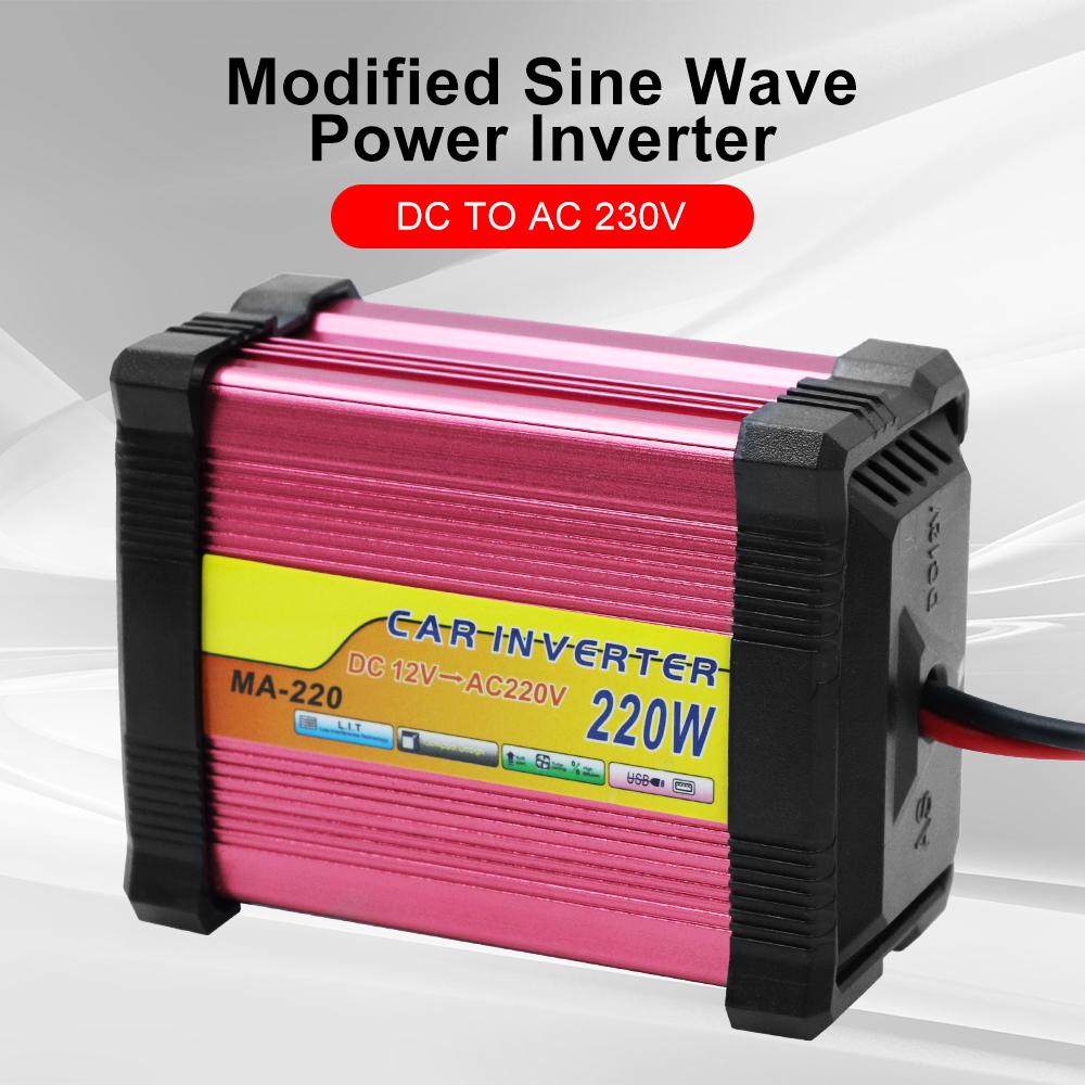 Car RV Truck Trailer Power Inverter Auto Camping Multifunctional Battery Converter USB Voltage Transformer 220W Supply Inverter