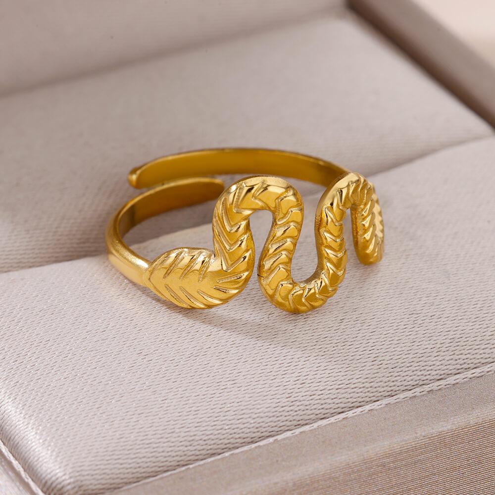Ring for Women Stainless Steel Snake Gold Color Open Rings Female Vintage Jewelry Luxury Wedding Accessories Birthday Gifts