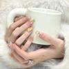 10Pcs 3D Flower Fake Nails Long Nail Extension Kit Wear Armor Reusable Easy to Remove Time-Saving Press on Nails for Home Salon