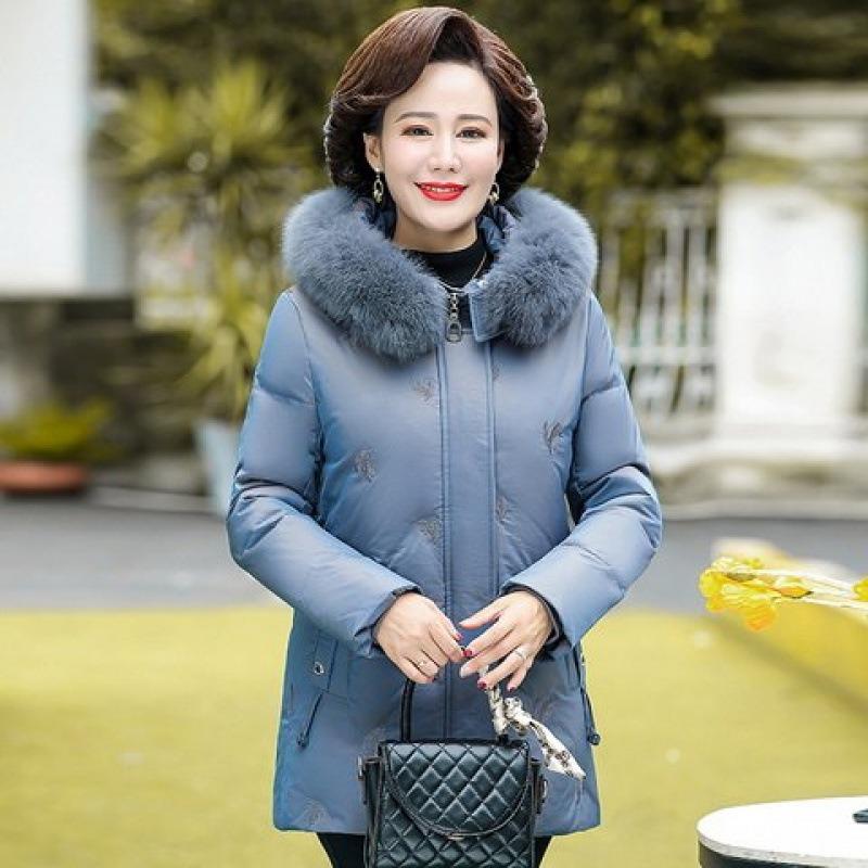 Noble Mother Down Jacket In Women's Winter Clothes Thickened Top In the Elderly Autumn and Winter Forty or Fifty Year Old Coat