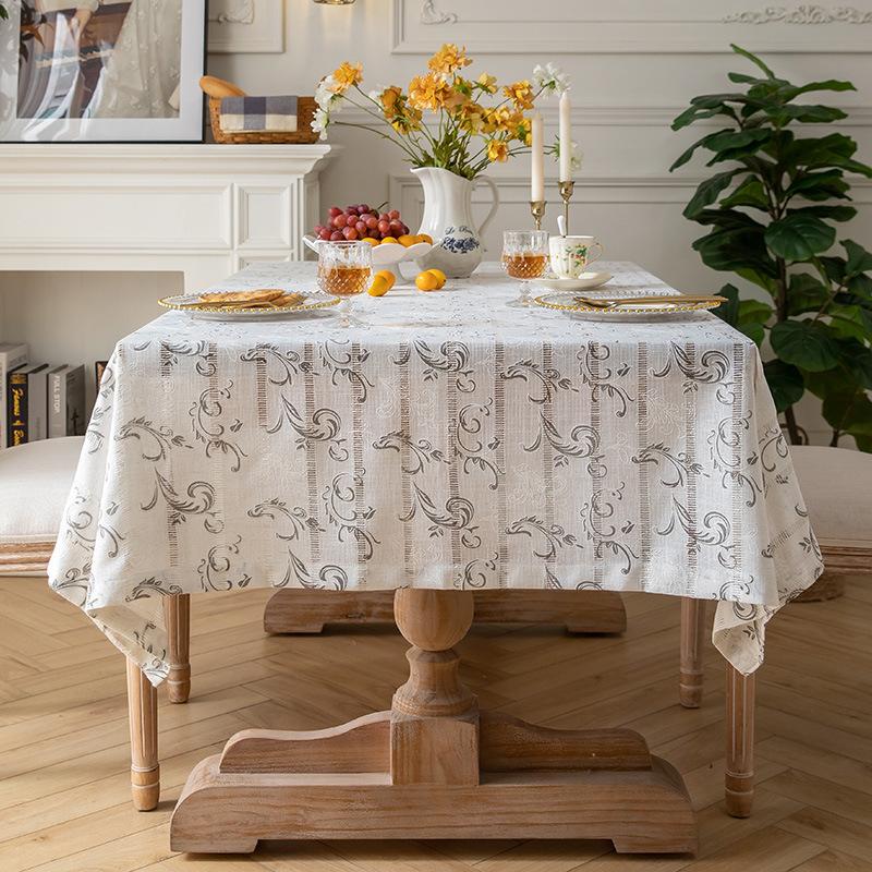 French Cotton And Linen Tablecloth Rectangular Dining Table Cloth Desk Tv Bedside Table Light Luxury High-End Coffee Table Fabric