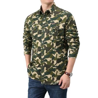 Men 'S Workwear Shirts Long Sleeves Loose Shirts Versatile Camouflage Jackets