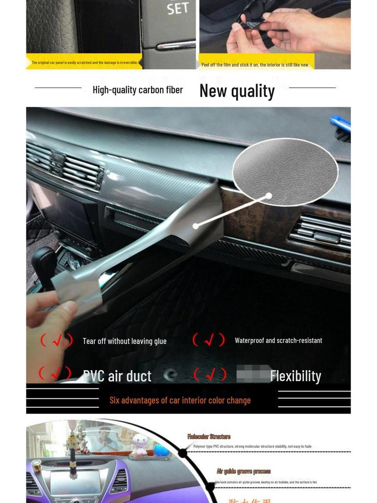 Kia KX5 (2019-2021) Starry Sky Console Wrap Sticker - Interior Protection & Decoration