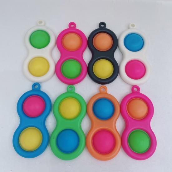 Push Bubble Toy Keychain Pendant Stress Anxiety Relief Bubble Popping Toy Bubble Squeeze Sensory Fidget Toy Party Favors
