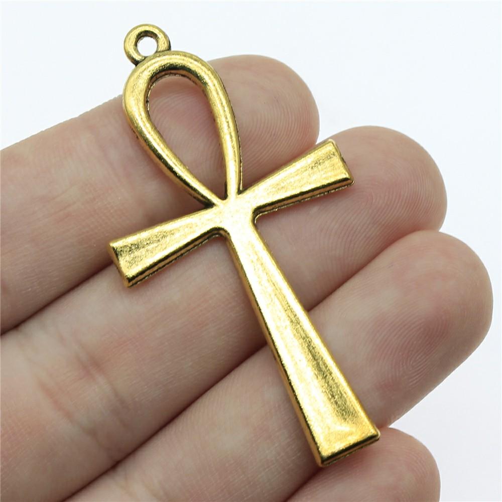 6pcs 52x28mm 3 Colors Egyptian Ankh Life Symbol Big Ankh Cross Charm Ankh Cross Pendant