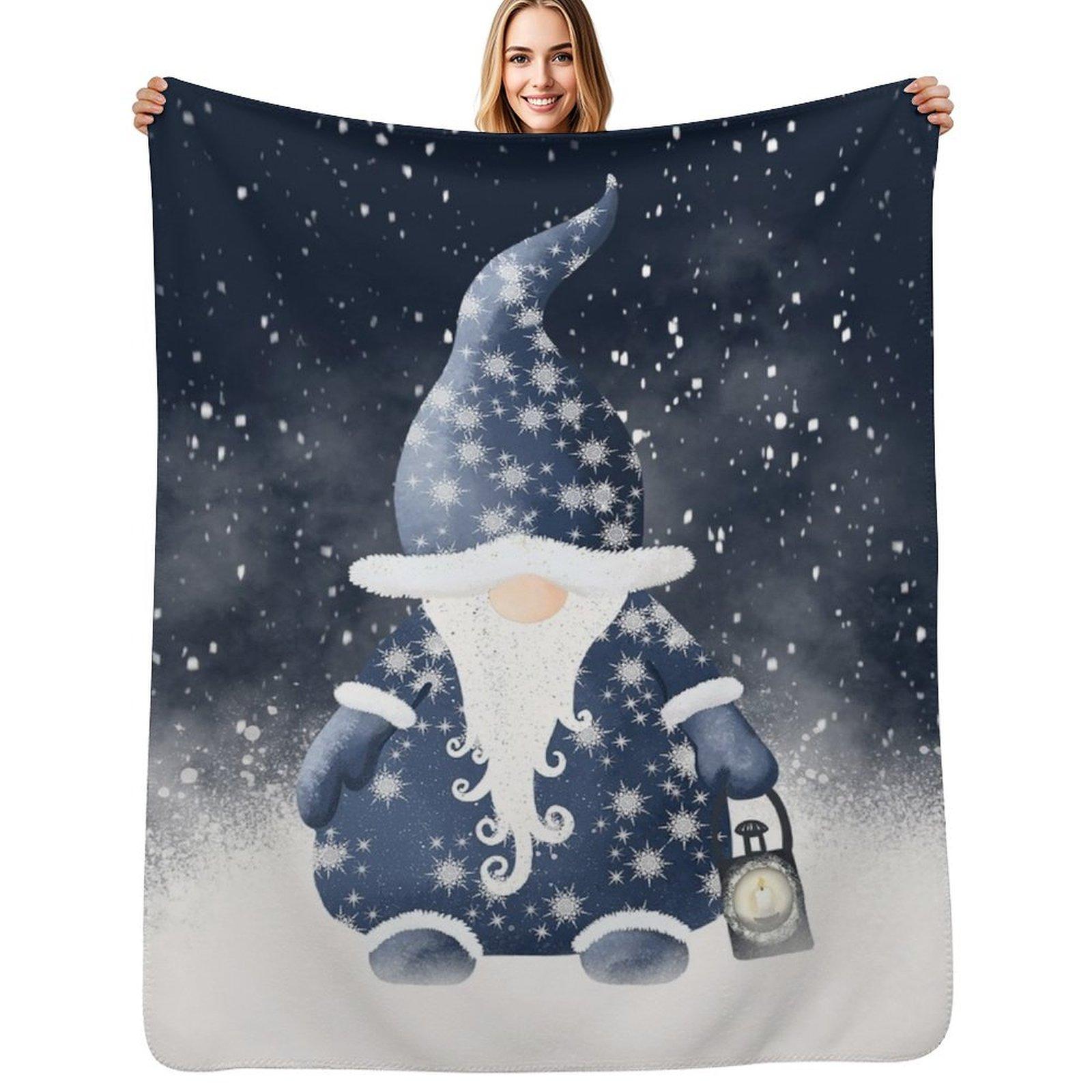

Winter Night Nordic Gnome Throw Blanket Lightweight Cozy Blanket for Bed Sofa 102x76cm(40x30in)
