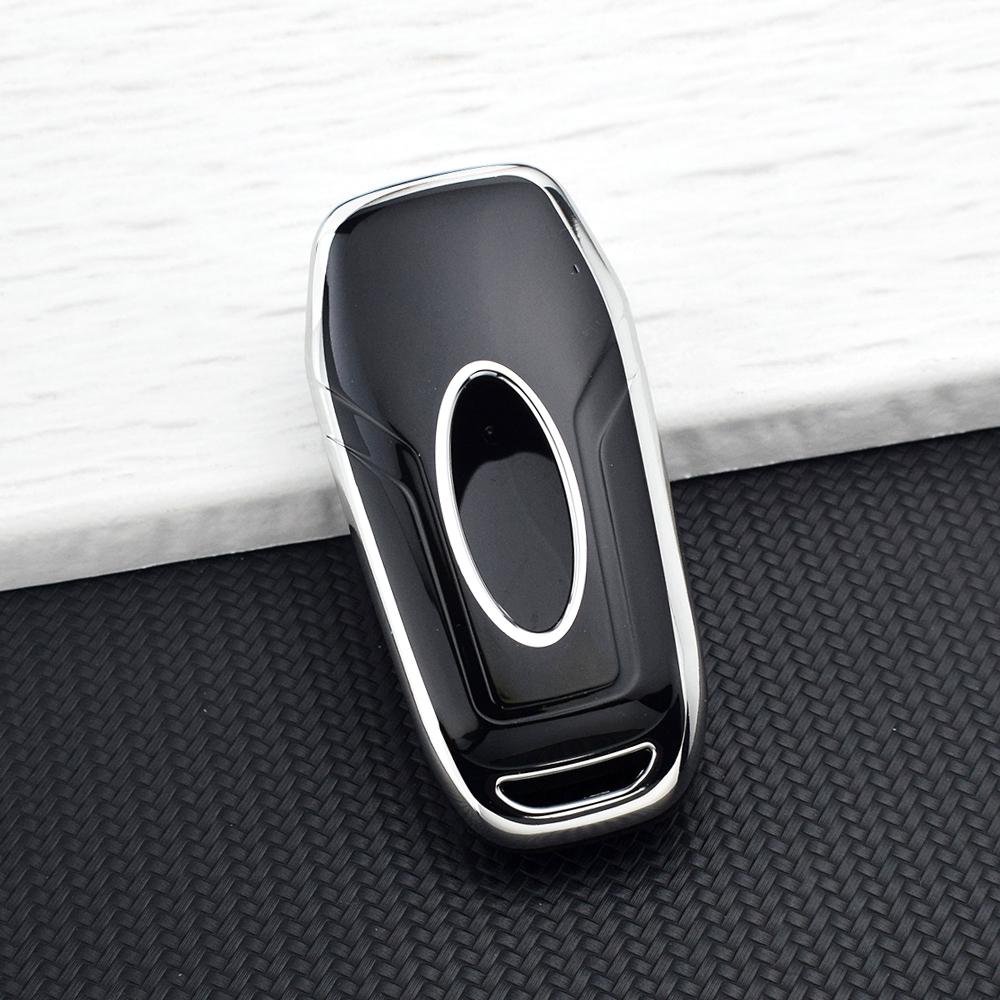 TPU Car Key Fob Case Cover for Ford F-150 F-250 F-350 Ranger Explorer Fiesta KA Mondeo New Silvery Smart Key Protector Key Chain