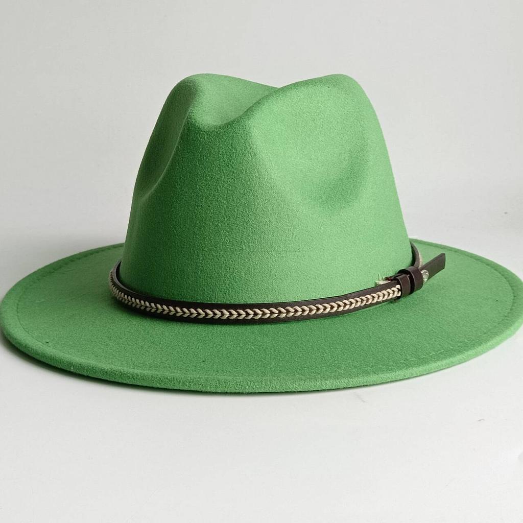 Deep Purple Fedora Felt Hat Men'S And Women'S Universal Solid Color Fedora Hat Women'S Wide Brim Classic Jazz Hat Church Hat