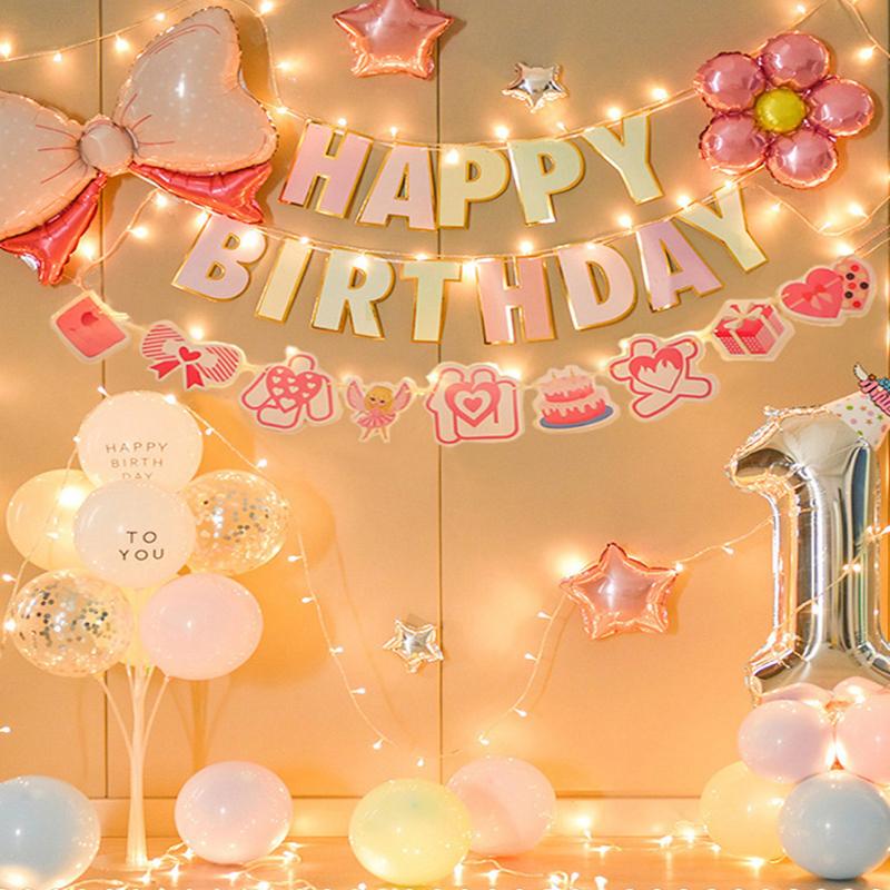 Birthday Balloon Decoration Letter Balloon Set Happy Birthday Party Banner Supplies