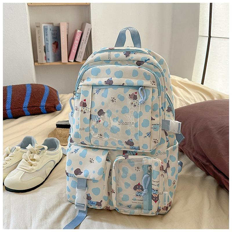 The new schoolbag is high-value, fresh, sweet and cute, and the puppy is a lightweight backpack for junior high school students.