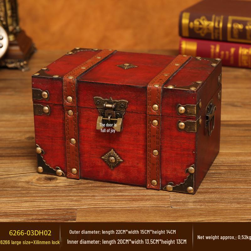 

Европейский ретро запираемый деревянный сундук: Домашнее хранение и украшение эскейп-комнаты As Shown