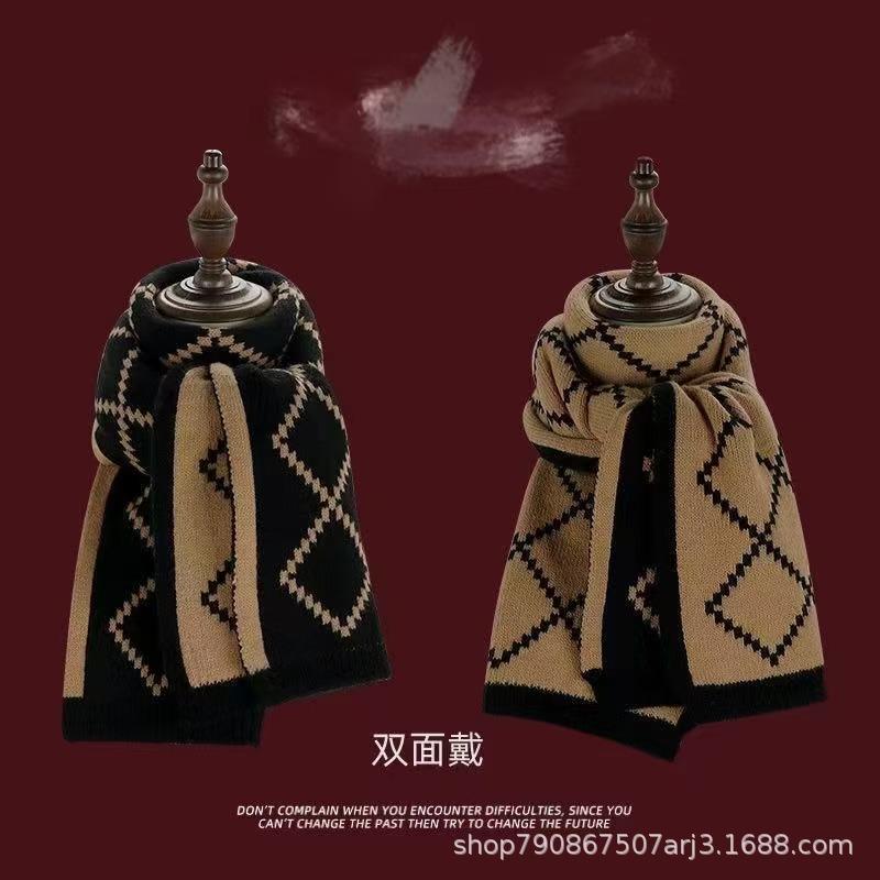 China Red Destiny Women's Scarf Red Versatile Christmas Scarf Winter Knitted Scarf New Year's Scarf