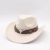 Minority Style Jazz Hat Western Bull Head Cowboy Hat Woolen Top Hat Big Brim
