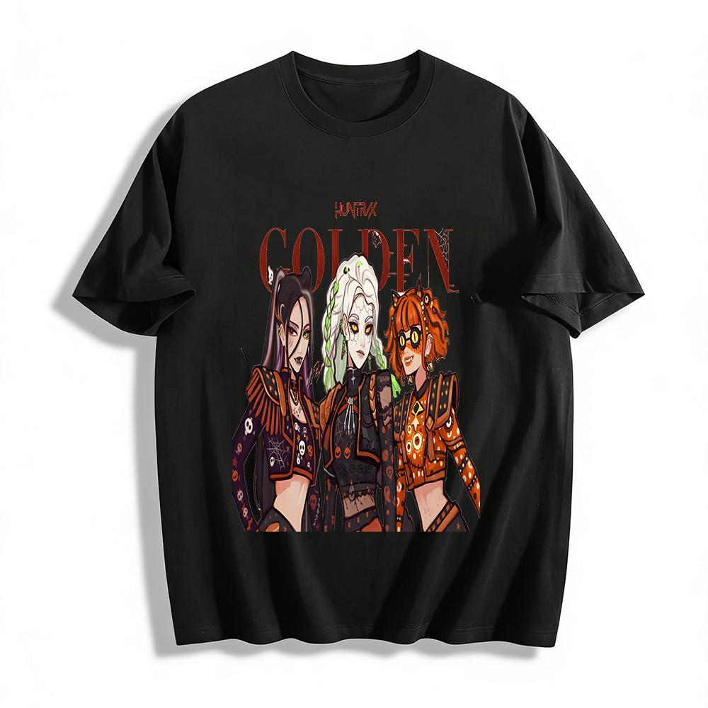 

Halloween Dark Girl Group Print Crop Top Gothic Style Cool Street Slim Fit Top For Women Pure cotton T-shirt XXS