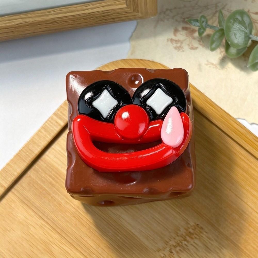 Sausage Mouth Cheese Fidget Toy Big Eyes Cheese Cube Squeeze Toy Cheese Pinch Blocks Desktop Use