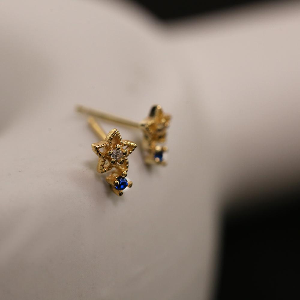 925 Sterling Silver French Simple Hollow Star Stud Earrings Women Light Luxury Temperament Wedding Jewelry Gift
