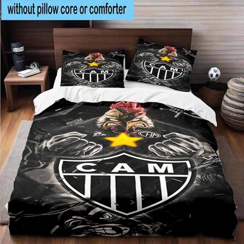 3pcs Clube Atlético Mineiro With Shield Bedding Set Duvet Cover Closure Includes 1 Duvet Cover & 2 Pillowcases Bedding Sets Home Decor Gifts