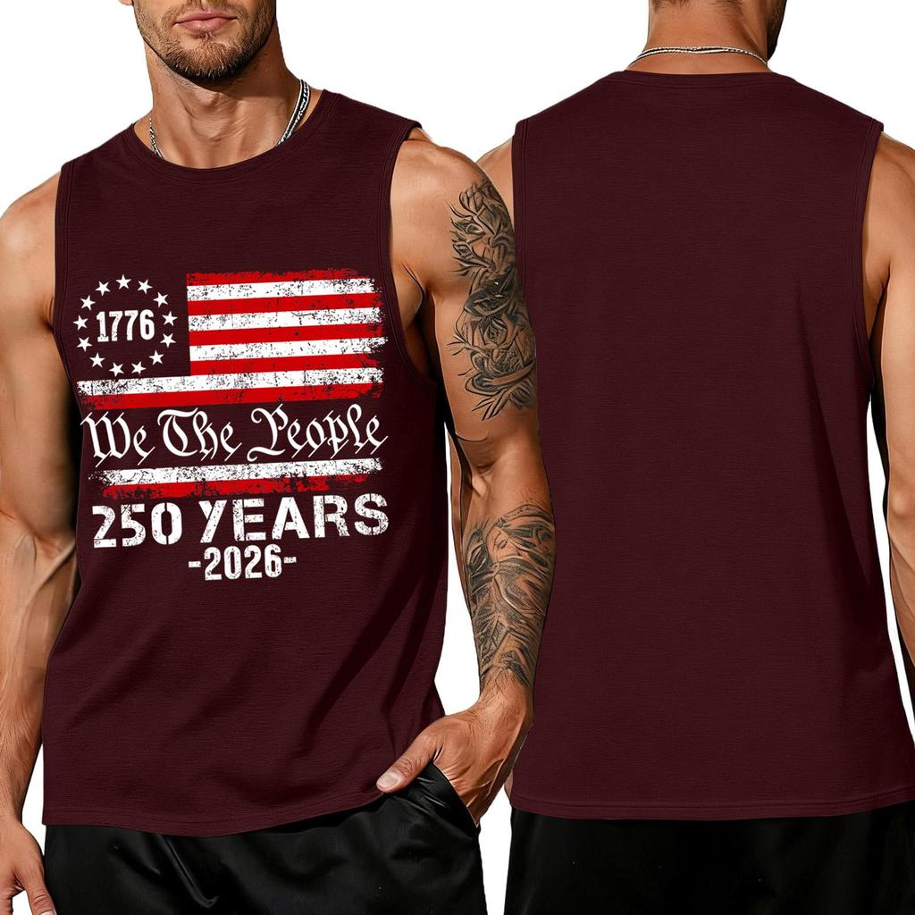 Men 4th Of Shirts USA Muscle Sleeveless Shirt Patriotic Tank Tops