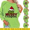 Plus. Sweat à capuche avec manches cornes de vache Grinch de Noël