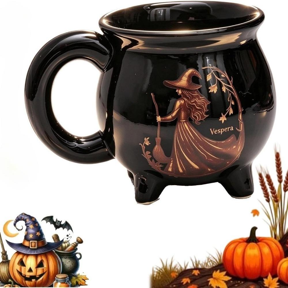 Witch's Cauldron Cup Ceramic 350ml Halloween Autumn Decoration Pumpkin