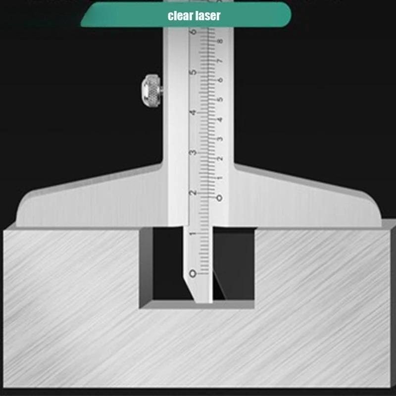 Depth Vernier Caliper 0-150/200/300mm 0.02mm Precision Aluminum Steel Measuring Tool with Case for Workshop Machine Shop