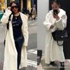 Autumn and winter new autumn and winter rabbit fur coat fur coat long thickened warm coat extended women's trench coat