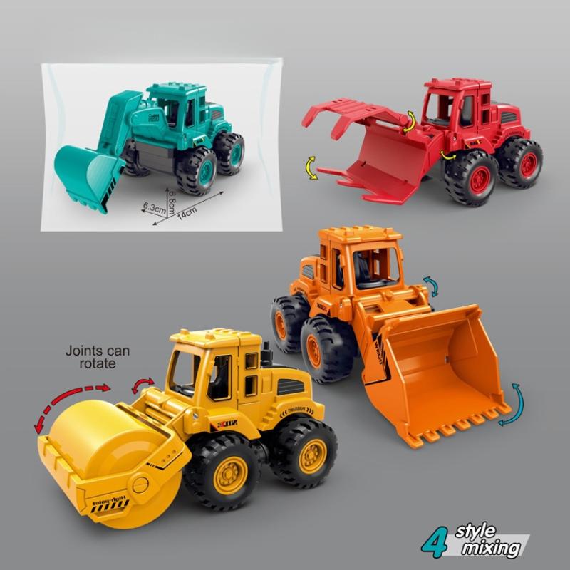 1Pcs Classic Vehicle Engineering Models Car Excavator Bulldozing Shovel Retro Toys Children's Toy Car