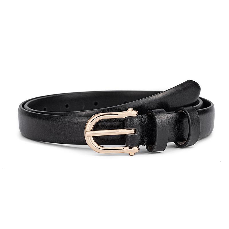 Guangzhou Top Layer Cowhide Thin Belt for Women Fashion Versatile Genuine Leather Korean Belt for Women High End Decorative Cowhide Belt