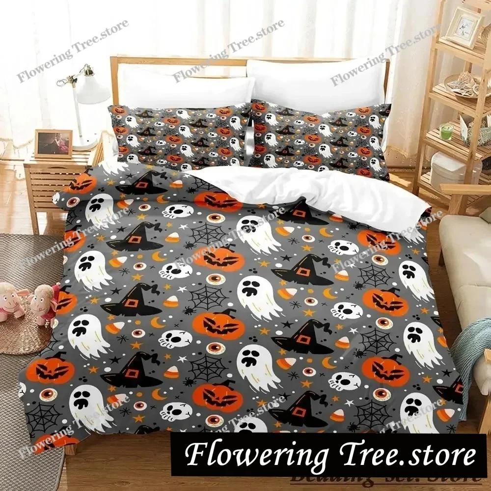 Halloween Flying Vampire Bedding Set Single Twin Full Queen King Size Bed Set Adult Kid Bedroom Duvetcover Sets Anime Bat