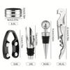 5pcs Stainless Steel Wine Opener Set | Durable Corkscrew & Tools | Complete Wine Tool Box for Easy Opening
