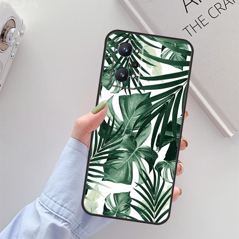 Tropical Green Plant Leaf For Realme 10 11 Pro Plus GT Neo 5 2T C21Y C30 C31 C33 C35 C55 OnePlus Nord CE 2 3 Lite Case