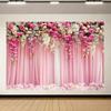 1pc Flower photography background Wedding - birthday pink flower background banner flower photography background Dessert table