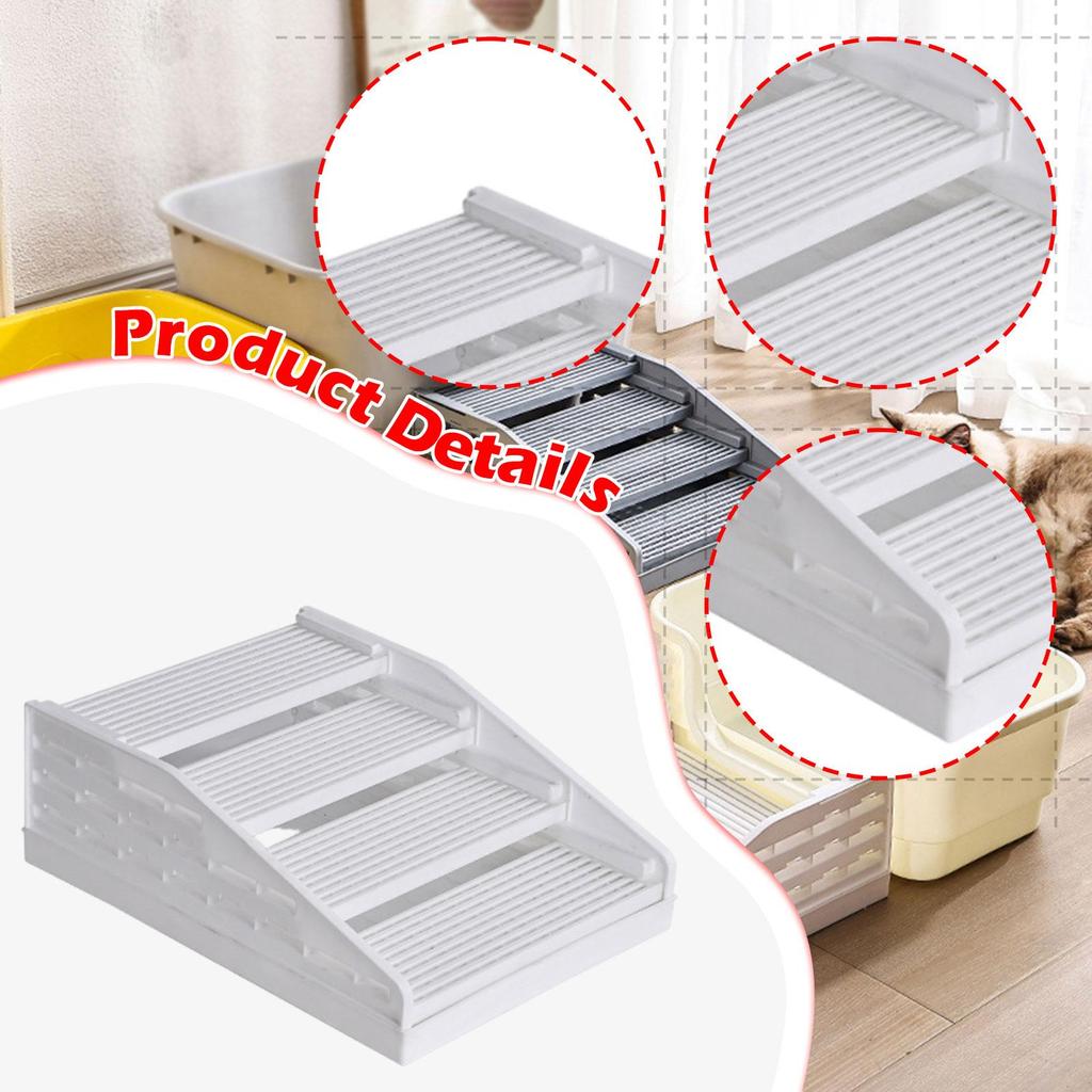 4 Steps Cat Litter Box Ramp Pet Supplies Detachable Practical Cat Litter Box Step