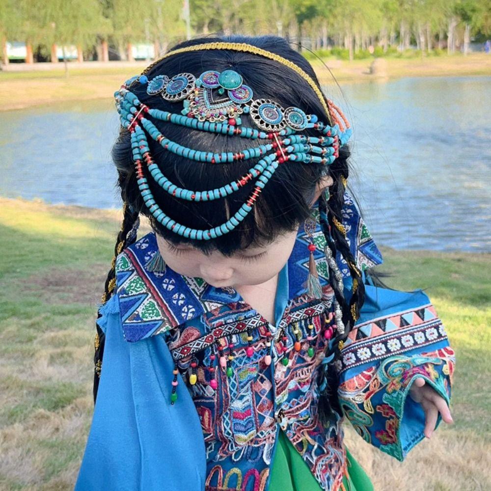 Ethnic Style Ethnic Style Forehead Chain Tassel Beads Tassels Headbands for Children