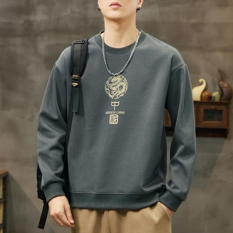 Осенне-зимний мужской тяжелый утолщенный свитер в китайском стиле Guochao Velvet Youth — фото 14