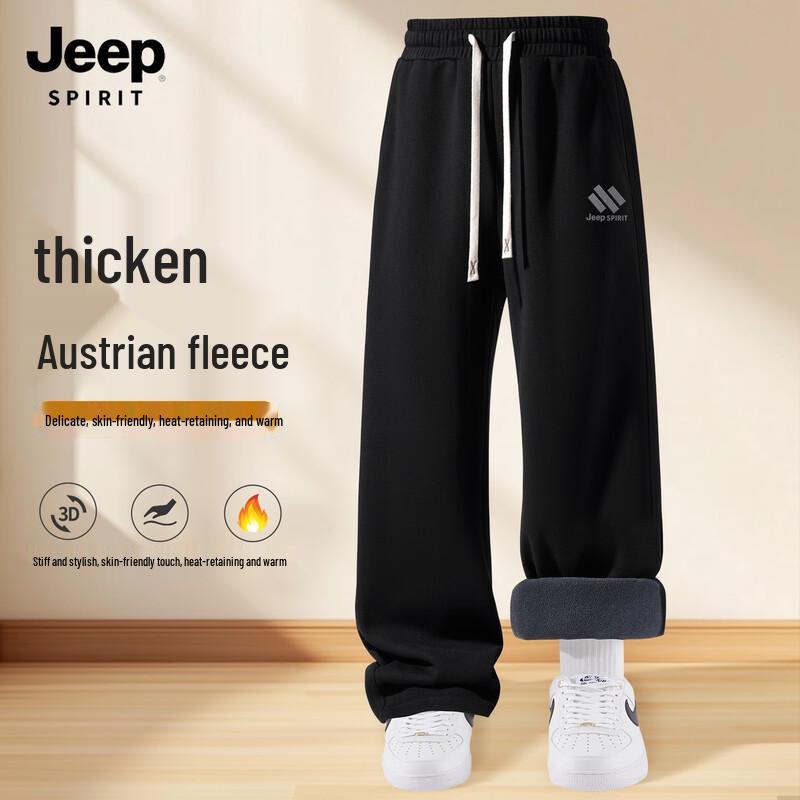

JEEP SPIRIT Men s Warm Fleece-Lined Straight-Leg Pants 3XL