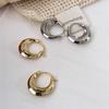925 silver needle plain ring earrings women's retro high-end earrings exquisite niche cold new ear jewelry