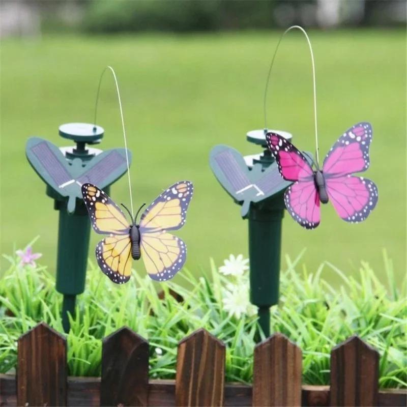 Garden Butterfly and Hummingbird Decoration Solar Energy Flying Backyard Decoration Courtyard Lawn Home Accessory