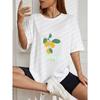 White Oversized T Shirt With Lemon And Amalfi Italy Print For Casual Wear