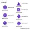 7 Pcs Purple White Dragon Metal Dice Hollow Metal Polyhedral Dice Set Suitable for Role-Playing RPG  Board Game Card Game