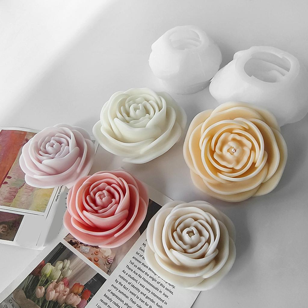 Multipurpose Peony Flower Candle Silicone Mold Small Size Craft Supplies for Stylish Candle Making and Decoration