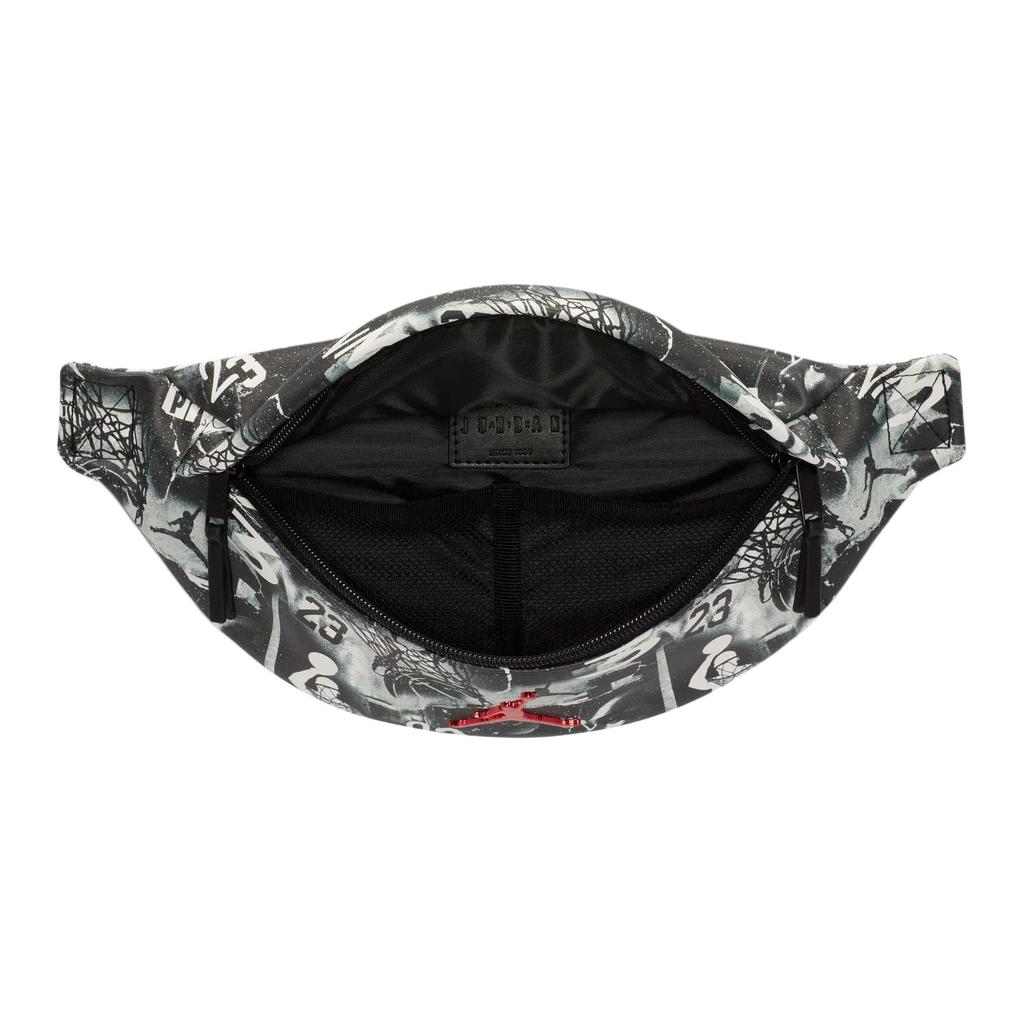 Jordan Zipper Closure Adjustable Urban Pattern Waist Bag Men waist bag Black White II7299-011