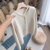 Temperament design sense knitted cardigan sweater jacket women's autumn and winter soft glutinous top autumn and winter base outer wear
